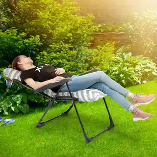 Kadax fotel leżak ogrodowy plażowy regulowany 110kg Alicante 119 x 55 cm Zygzak
