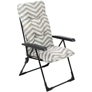 Kadax fotel leżak ogrodowy plażowy regulowany 110kg Alicante 119 x 55 cm Zygzak