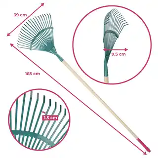 Kadax Grabie do liści Baite 185 x 39 cm, zielone