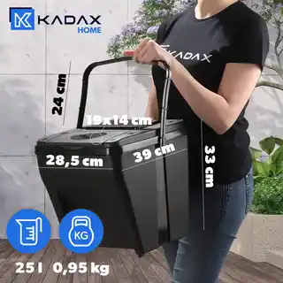 Kadax Kosz Na Śmieci Do Segregacji Zestaw 3x25L Etykiety