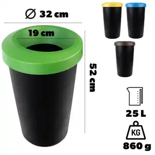 Kadax Kosz na śmieci Givry 3 x 45 L czarny