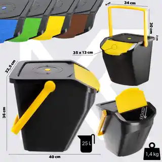 Kadax Kosz Na Śmieci Pojemnik Do Segregacji Zestaw 4x25L