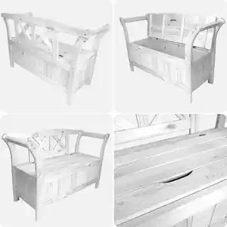 Kadax Ławka ogrodowa ze skrzynią Rosay biała