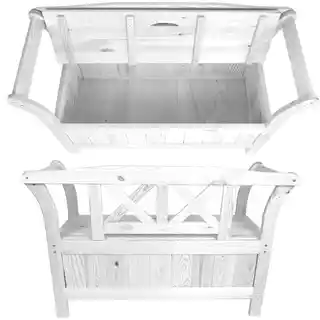 Kadax Ławka ogrodowa ze skrzynią Rosay biała