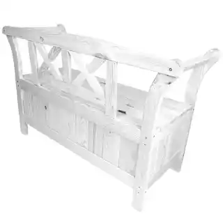 Kadax Ławka ogrodowa ze skrzynią Rosay biała