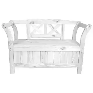 Kadax Ławka ogrodowa ze skrzynią Rosay biała