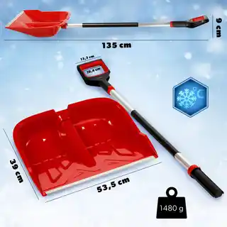Kadax Łopata do śniegu 135 cm, czerwona