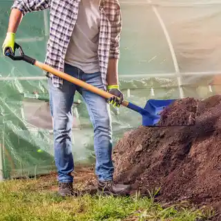 Kadax Łopata z drewnianym trzonkiem 134cm , niebieska