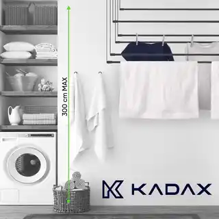 Kadax Suszarka sufitowa na pranie Torp, 6 prętów, 180 cm, czarna