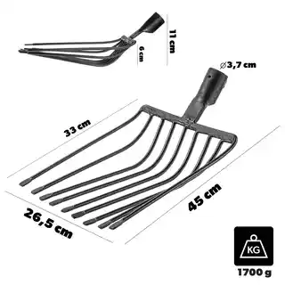 Kadax Widły gable do kamienia Aize 9-zębne bez trzonka 34111
