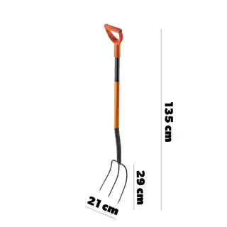 Kadax Widły Gospodarcze 3 Zębne Do Kompostu Siana Metalowe Ergo 135cm