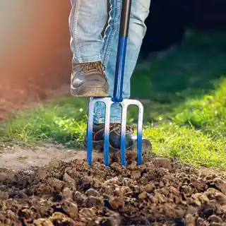 Kadax Widły metalowe 4-zębne 123 cm, niebieskie