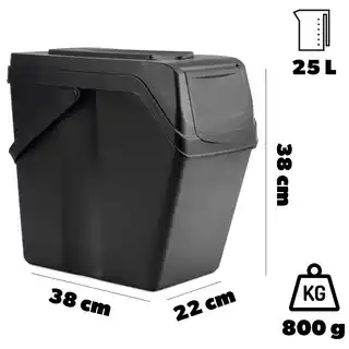 Kadax Zestaw Koszy Na Śmieci Do Segregacji Odpadów 3x25L Z Naklejkami Kubły