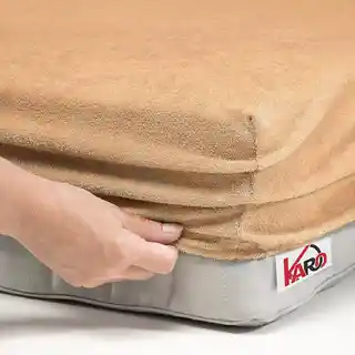 Karo prześcieradło frotte z gumką 200x200 beżowe ciemne 200g/m2, grube, model F18-200