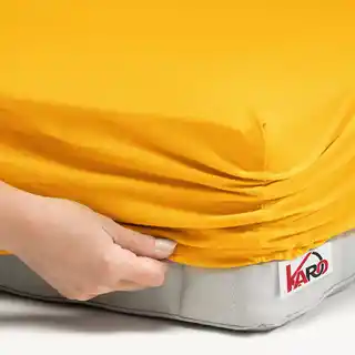 Karo prześcieradło jersey z gumką 120x200 musztardowe słoneczne P05-120 grube 150g