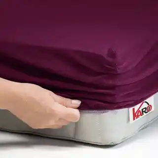 Karo prześcieradło jersey z gumką 140x200 śliwkowe P27-140 grube 150g