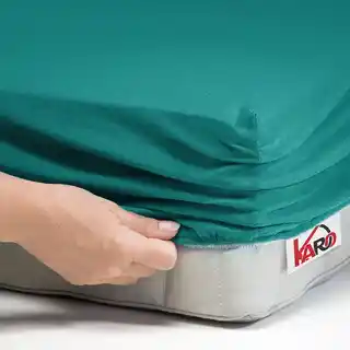 Karo prześcieradło jersey z gumką 140x200 turkusowe ciemne P16, 150g, grube
