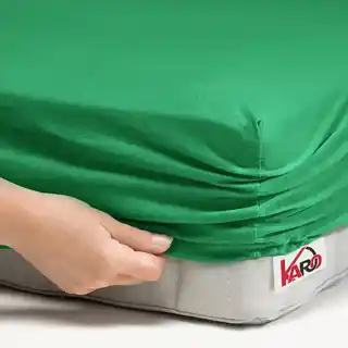 Karo prześcieradło jersey z gumką 160x200 zielone trawiaste P49, 150g/m2