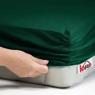 Karo prześcieradło z gumką jersey 180x200 zielone butelkowe grube P74-180 150g