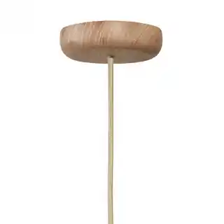 Kaspa ALUR WOOD L lampa wisząca szkło, drewno dąb, biały klosz, 40cm, LED E27