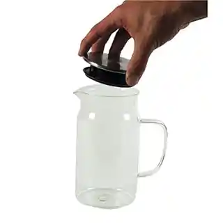 Kela dzbanek szklany na sok 1,6 litra pitcher, bezpieczny dla żywności, przezroczysty, z pokrywką, nowoczesny design