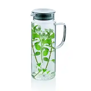 Kela dzbanek szklany na sok 1,6 litra pitcher, bezpieczny dla żywności, przezroczysty, z pokrywką, nowoczesny design