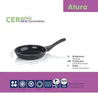 Kela Patelnia ceramiczna 20cm czarna Atura KE-15163