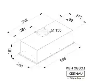 Kernau Okap do zabudowy Kbh 0860.1 B szkło Led