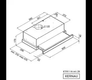 Kernau okap teleskopowy KTH I 10.161.2B LED czarny 60cm