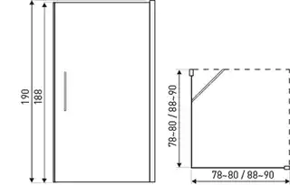 Kerra Kabina natryskowa 90x90 cm/6 mm prawa/lewa z systemem lift,Monica