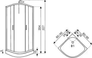 Kerra Kabina natryskowo-masażowa 80x80X230 cm/4 mm z brodzikiem, FARO