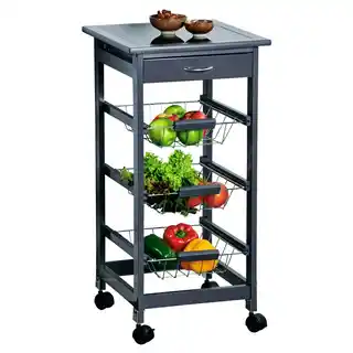 Kesper Mobilny barek kuchenny z szufladą i koszami, 36 x 77 cm