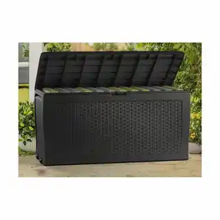 Keter skrzynia ogrodowa Samoa Rattan 270 litrów, antracyt, 117 x 57 x 45 cm