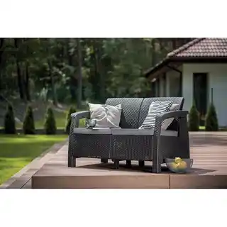 Keter Sofa ogrodowa Corfu II Love 258973 Grafit
