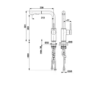 Kfa Armatura Bateria Duero Basic 6623-110-34 Miedź szczotkowana