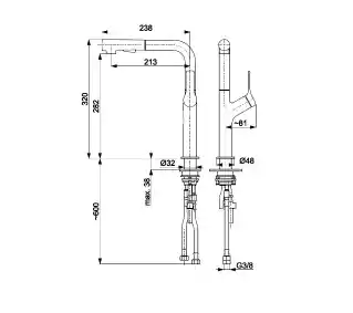 Kfa Armatura Bateria Duero Design 6623-220-34 Miedź szczotkowana