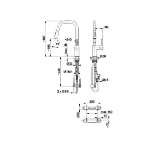 KFA Armatura Duero Pure Style 6623-312-34 Miedziany Stal szlachetna Bateria do filtrowania wody