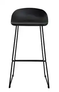 King Home Krzesło barowe ROLF czarne 66 cm - polipropylen, metal PC-148A