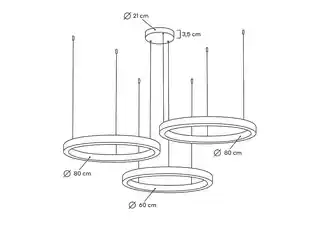 King Home Lampa wisząca RING 60 80 80 złota na jednej podsufitce