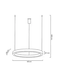 King Home lampa wisząca RING 60 złota LED stal