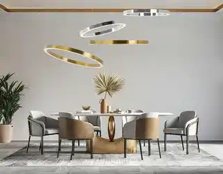 King Home lampa wisząca RING 60 złota LED stal