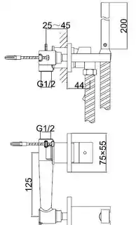 Kohlman Axis bateria bidetowa podtynkowa-bidetta chrom QW135N
