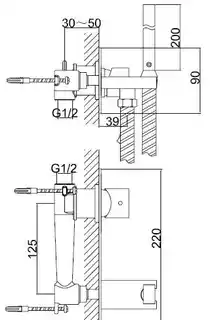Kohlman Axis bateria bidetowa podtynkowa-bidetta chrom QW138N
