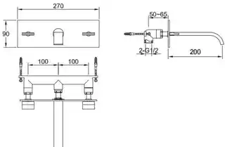 Kohlman Axis Bateria umywalkowa podtynkowa 20 cm chrom QW198N