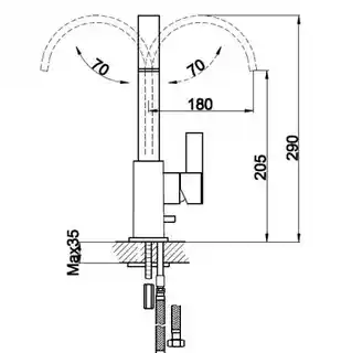 Kohlman Dexame Bateria kuchenna chrom QB140D