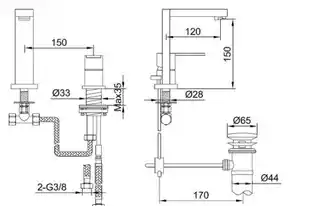 Kohlman Excelent 2-otworowa bateria umywalkowa QB205H