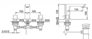 Kohlman Foxal 3-otworowa bateria umywalkowa QB200F