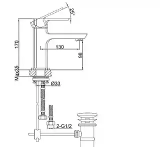 Kohlman Foxal Bateria umywalkowa chrom QB100F