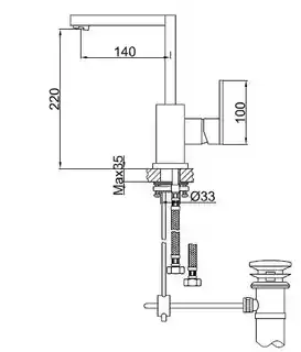 Kohlman Nexen Bateria umywalkowa wysoka chrom QB150U