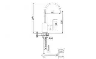 Kohlman Nexen-S 1-otworowa bateria umywalkowa z obrotową wylewką SQB150U